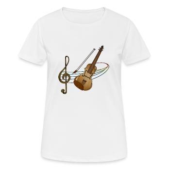 Violin - Women's Breathable T-Shirt - white - Front - AI Model Female 172 dark (172cm)