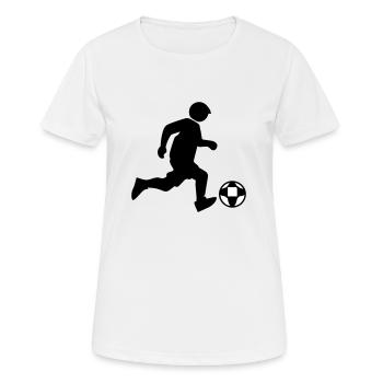 Fussballer Fussball - Frauen T-Shirt atmungsaktiv - Weiß - Vorne - AI Model Female 172 dark (172cm)