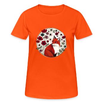 Retro Red Fox - Women's Breathable T-Shirt - neon orange - Front - AI Model Female 172 dark (172cm)