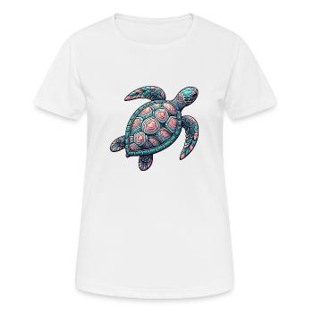 Dekorative Meeresschildkröte - Frauen T-Shirt atmungsaktiv - Weiß - Vorne - AI Model Female 172 dark (172cm)