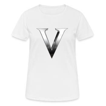 Chrome ,, V " Métallisé - T-shirt respirant Femme - blanc - Devant - AI Model Female 172 dark (172cm)