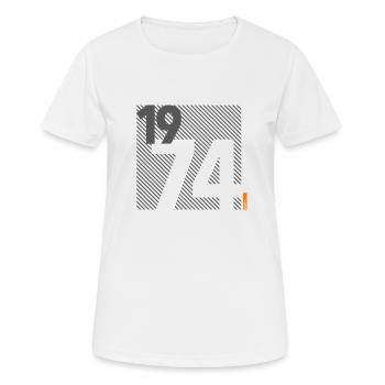 Fabriqué en 1974 Rétro moderniste Design Cadeau d’anniversaire - T-shirt respirant Femme - blanc - Devant - AI Model Female 172 dark (172cm)