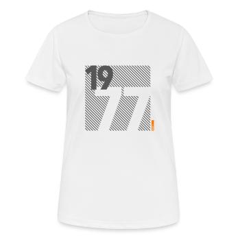 Fabriqué en 1977 Rétro moderniste Design Cadeau d’anniversaire - T-shirt respirant Femme - blanc - Devant - AI Model Female 172 dark (172cm)