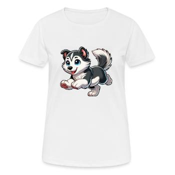 Siberian Husky - Frauen T-Shirt atmungsaktiv - Weiß - Vorne - AI Model Female 172 dark (172cm)