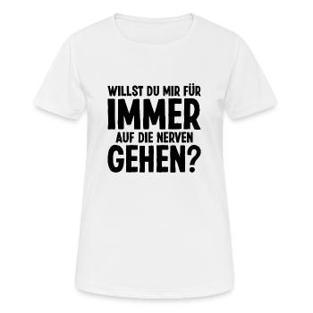 Heiratsantrag Willst du mich Heiraten Verloben - Frauen T-Shirt atmungsaktiv - Weiß - Vorne - AI Model Female 172 dark (172cm)