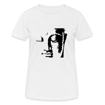 buddhas_face - T-shirt respirant Femme - blanc - Devant - AI Model Female 172 dark (172cm)