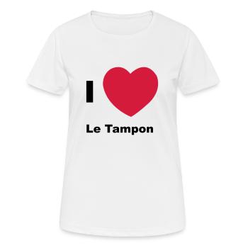 i love le tampon - T-shirt respirant Femme - blanc - Devant - AI Model Female 172 dark (172cm)