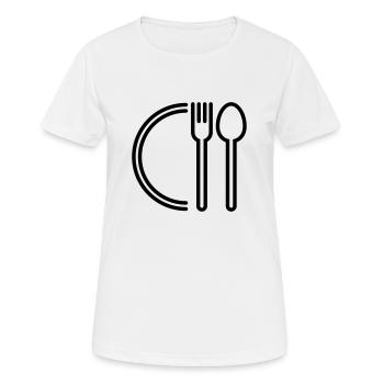 Löffel, Gabel und Teller - Frauen T-Shirt atmungsaktiv - Weiß - Vorne - AI Model Female 172 dark (172cm)