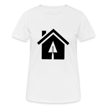 Haus - Frauen T-Shirt atmungsaktiv - Weiß - Vorne - AI Model Female 172 dark (172cm)