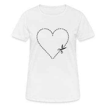 cutting heart - Women's Breathable T-Shirt - white - Front - AI Model Female 172 dark (172cm)