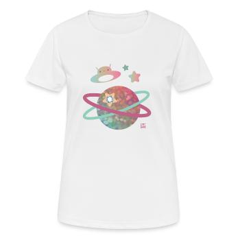 magischer Planet - Frauen T-Shirt atmungsaktiv - Weiß - Vorne - AI Model Female 172 dark (172cm)