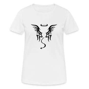 engel teufel tattoo - Frauen T-Shirt atmungsaktiv - Weiß - Vorne - AI Model Female 172 dark (172cm)