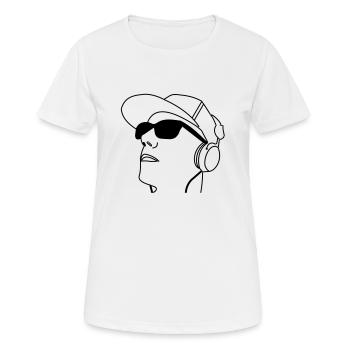 Mitch tête, lunettes de soleil, casque, visage - T-shirt respirant Femme - blanc - Devant - AI Model Female 172 dark (172cm)