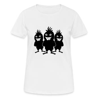 Evil Angry Birds - Frauen T-Shirt atmungsaktiv - Weiß - Vorne - AI Model Female 172 dark (172cm)