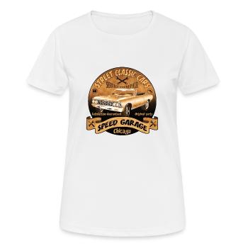 vintage us street car 02 - Frauen T-Shirt atmungsaktiv - Weiß - Vorne - AI Model Female 172 dark (172cm)