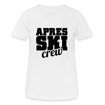 apres ski - Frauen T-Shirt atmungsaktiv - Weiß - Vorne - AI Model Female 172 dark (172cm)