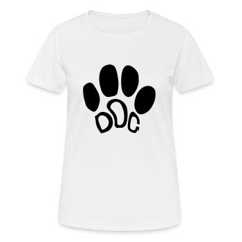 chien texte logo patte chien empreinte d'animal familier kaet - T-shirt respirant Femme - blanc - Devant - AI Model Female 172 dark (172cm)