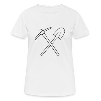 duo cross 2 pelle pelle à creuser pioches piocher - T-shirt respirant Femme - blanc - Devant - AI Model Female 172 dark (172cm)