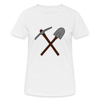 duo cross 2 pelle pelle à creuser pioches piocher - T-shirt respirant Femme - blanc - Devant - AI Model Female 172 dark (172cm)