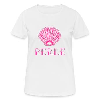 Rosa Perle Aussterrasse Muschel Ozean - Frauen T-Shirt atmungsaktiv - Weiß - Vorne - AI Model Female 172 dark (172cm)