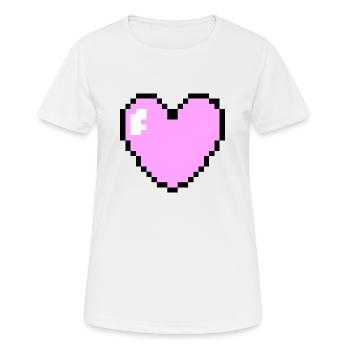 Rosa Pixel Herz - Frauen T-Shirt atmungsaktiv - Weiß - Vorne - AI Model Female 172 dark (172cm)