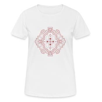 DMT Shipibo Conibo Tribe Art Psychedelic Goa Psy - Women's Breathable T-Shirt - white - Front - AI Model Female 172 dark (172cm)