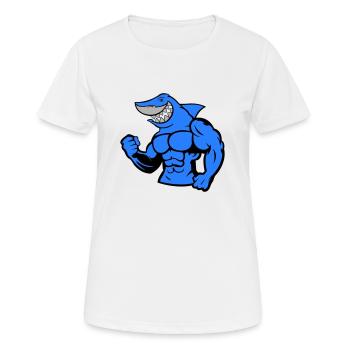 Strong Shark - Frauen T-Shirt atmungsaktiv - Weiß - Vorne - AI Model Female 172 dark (172cm)