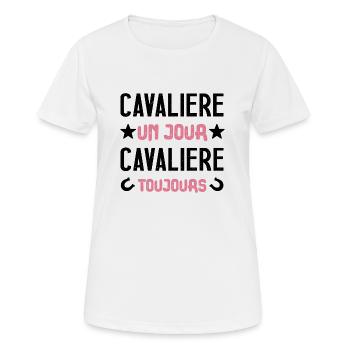 Cavalière un jour cavalière toujours cadeau cheval - T-shirt respirant Femme - blanc - Devant - AI Model Female 172 dark (172cm)