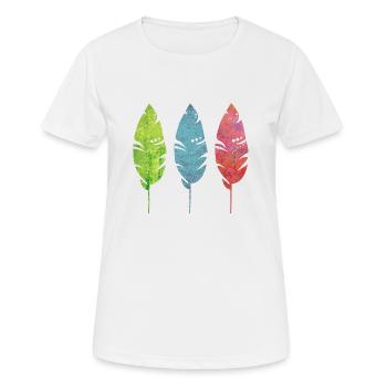 Trois plumes tendres - T-shirt respirant Femme - blanc - Devant - AI Model Female 172 dark (172cm)