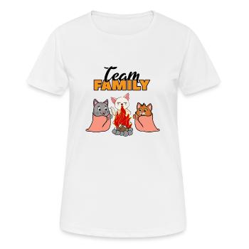 équipe famille chat camping enterrement de vie de jeune fille a - T-shirt respirant Femme - blanc - Devant - AI Model Female 172 dark (172cm)