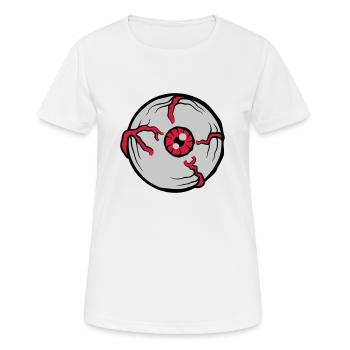 Big Crazy Horror Eye - Women's Breathable T-Shirt - white - Front - AI Model Female 172 dark (172cm)