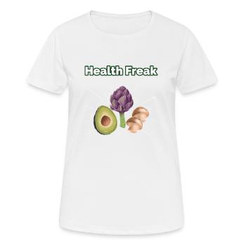 Monstre de santé. Alimentation saine - T-shirt respirant Femme - blanc - Devant - AI Model Female 172 dark (172cm)