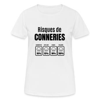 risques de conneries - T-shirt respirant Femme - blanc - Devant - AI Model Female 172 dark (172cm)