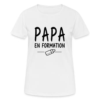 Papa en formation / futur papa / bientôt papa - T-shirt respirant Femme - blanc - Devant - AI Model Female 172 dark (172cm)