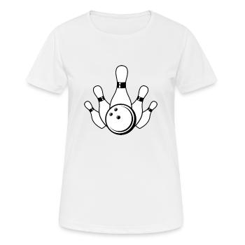 Bowling, frappe en noir et blanc - T-shirt respirant Femme - blanc - Devant - AI Model Female 172 dark (172cm)