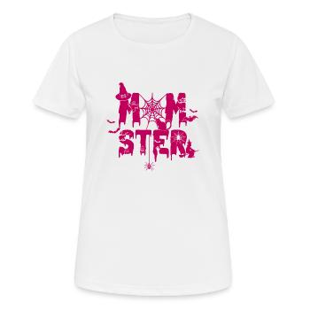 Momster - Mama Monster Mutter Halloween Kostüm - Frauen T-Shirt atmungsaktiv - Weiß - Vorne - AI Model Female 172 dark (172cm)