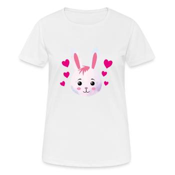 Rabbit heart sweet - Women's Breathable T-Shirt - white - Front - AI Model Female 172 dark (172cm)