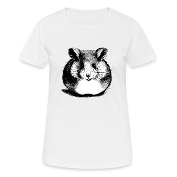 Hamster mignon animal rongeur animaux drôle animal 11 - T-shirt respirant Femme - blanc - Devant - AI Model Female 172 dark (172cm)