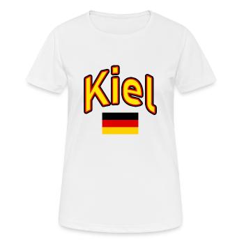 Kiel Allemagne Drapeau - T-shirt respirant Femme - blanc - Devant - AI Model Female 172 dark (172cm)