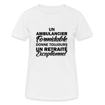 ambulancier formidable / retraité exceptionnel - T-shirt respirant Femme - blanc - Devant - AI Model Female 172 dark (172cm)