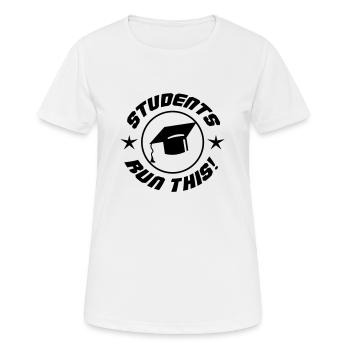 Les étudiants exécutent ceci - T-shirt respirant Femme - blanc - Devant - AI Model Female 172 dark (172cm)