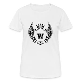 Wappen W - Frauen T-Shirt atmungsaktiv - Weiß - Vorne - AI Model Female 172 dark (172cm)