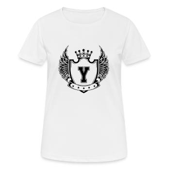Wappen Y - Frauen T-Shirt atmungsaktiv - Weiß - Vorne - AI Model Female 172 dark (172cm)