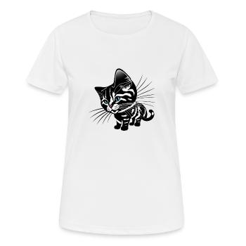 Katze - Frauen T-Shirt atmungsaktiv - Weiß - Vorne - AI Model Female 172 dark (172cm)