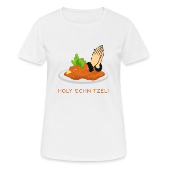Holy Schnitzel, Holy Wiener Schnitzel - Women's Breathable T-Shirt - white - Front - AI Model Female 172 dark (172cm)