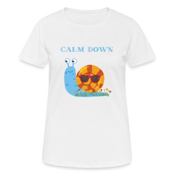 Calm Down Snail T-shirt Hoodie Design Chill - Frauen T-Shirt atmungsaktiv - Weiß - Vorne - AI Model Female 172 dark (172cm)
