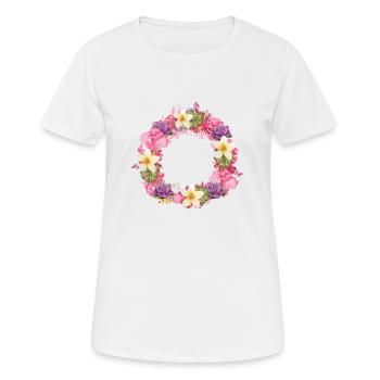 vide,fleurs,couronne florale,illustration - T-shirt respirant Femme - blanc - Devant - AI Model Female 172 dark (172cm)