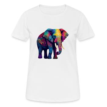 Colorful elephant - Women's Breathable T-Shirt - white - Front - AI Model Female 172 dark (172cm)