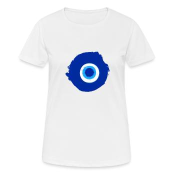 auge,blaues auge,Böses Auge,nazar,fatima - Frauen T-Shirt atmungsaktiv - Weiß - Vorne - AI Model Female 172 dark (172cm)