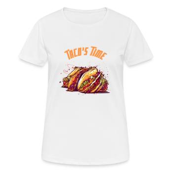 Tacos Zeit - Frauen T-Shirt atmungsaktiv - Weiß - Vorne - AI Model Female 172 dark (172cm)